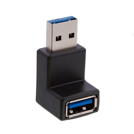 USB 3.0 A Male To A Female 90 Degree Right Angle Adapter